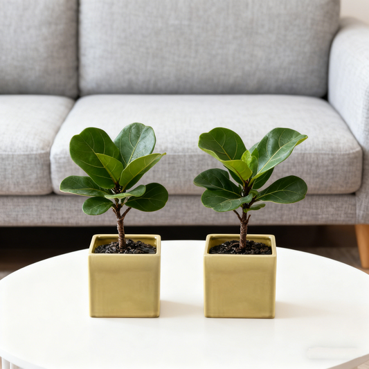 Matte Gold Square Ceramic Decor Pot