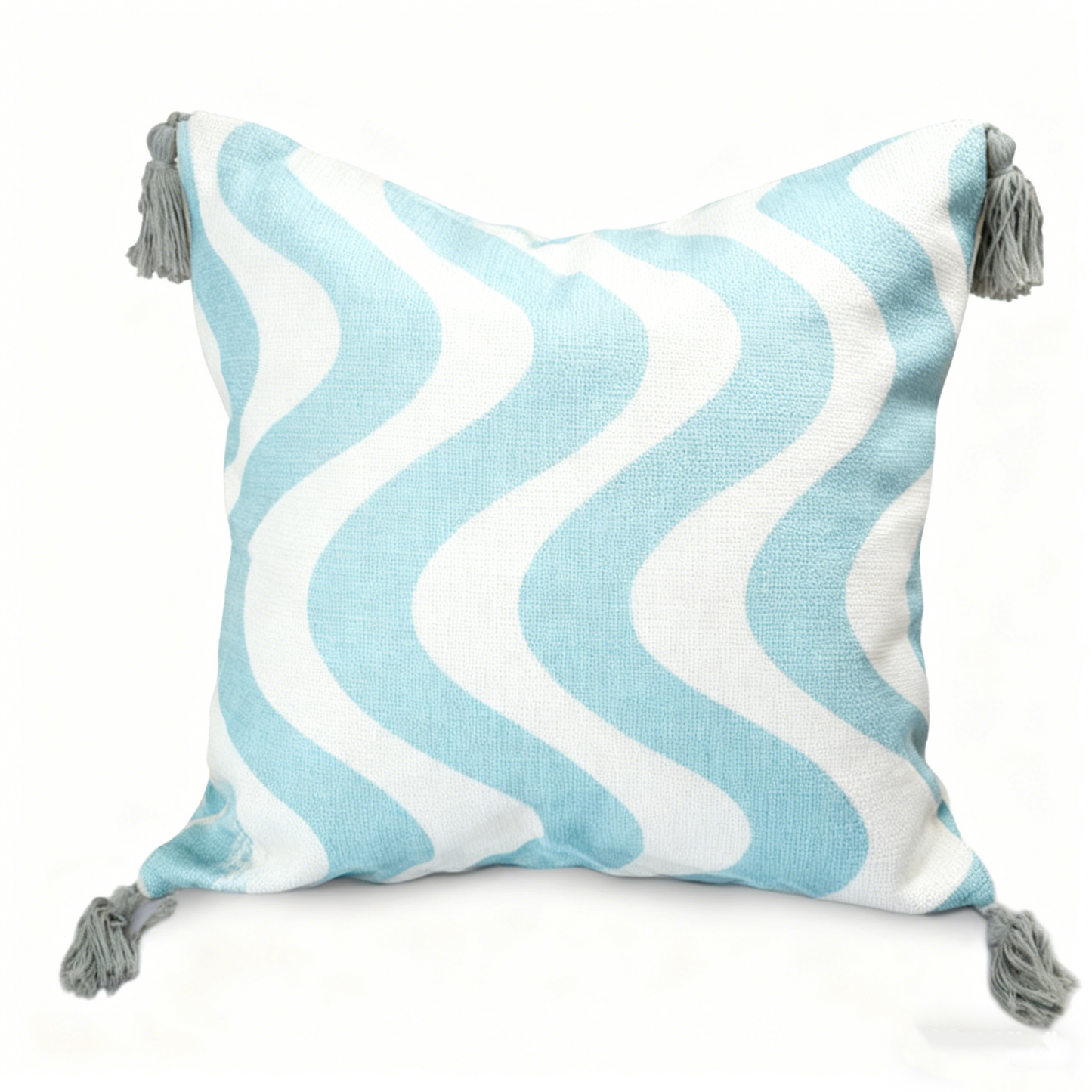 Tasseled Corner Geometric Cushion