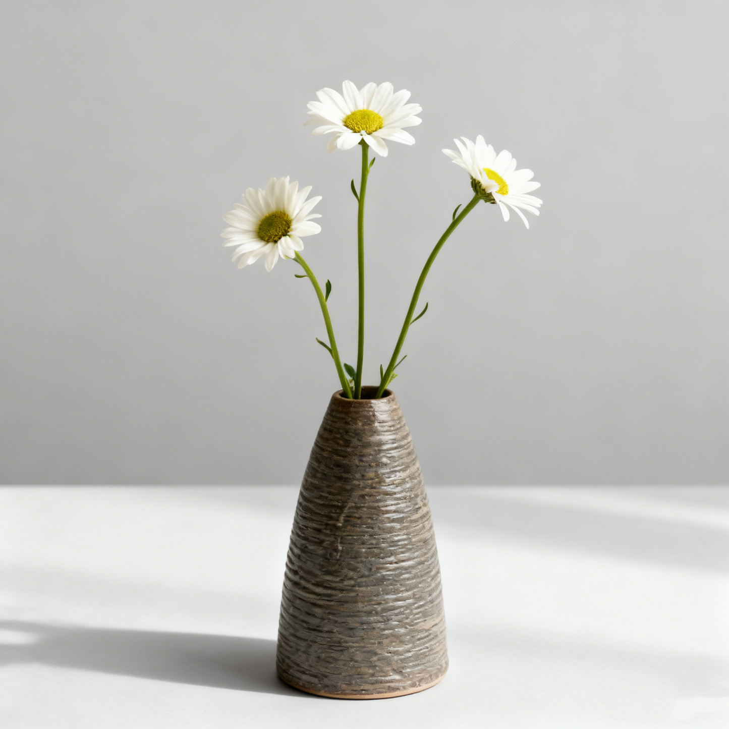 Textured Tapered Ceramic Decor Pot