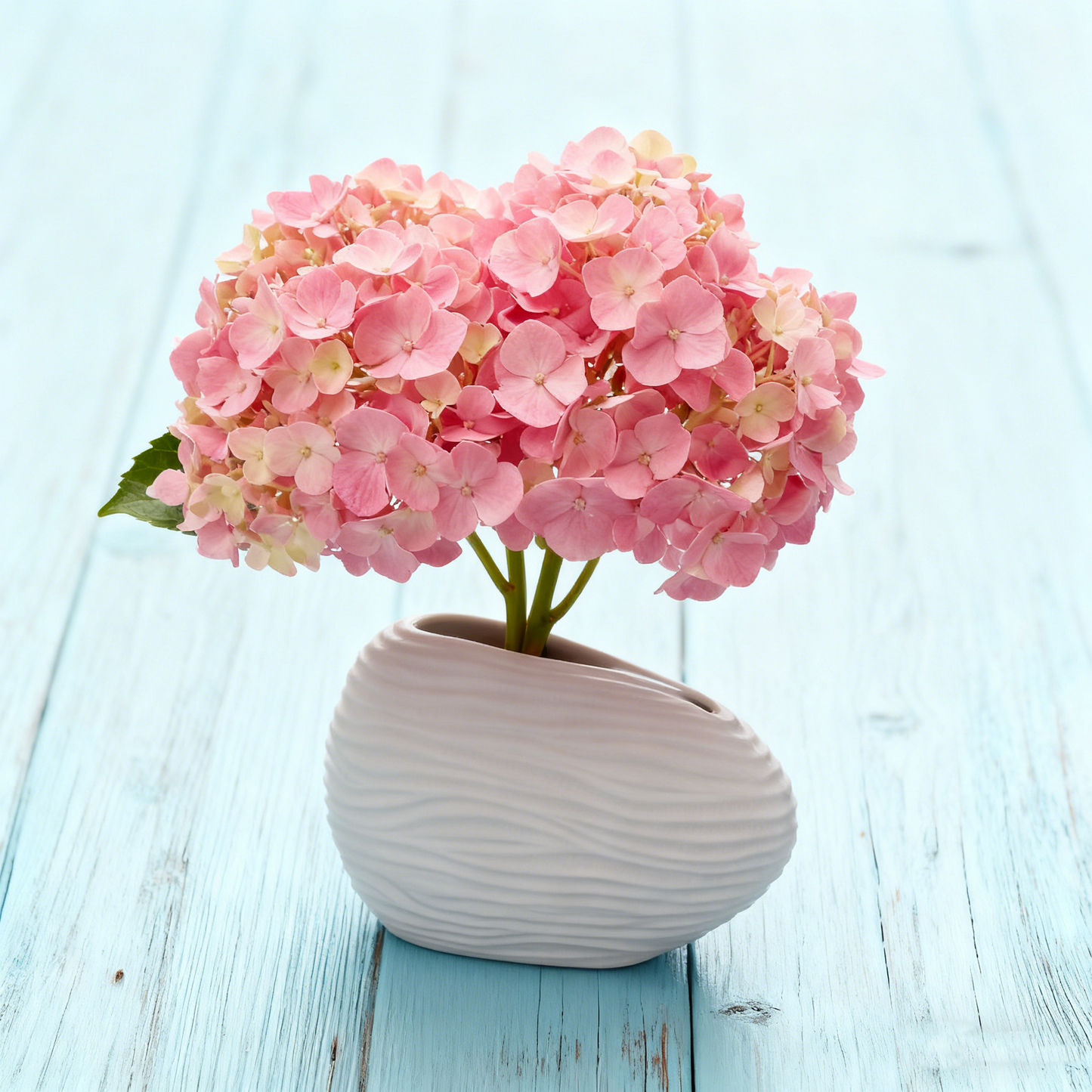 Sculptural Wave Textured White Vase